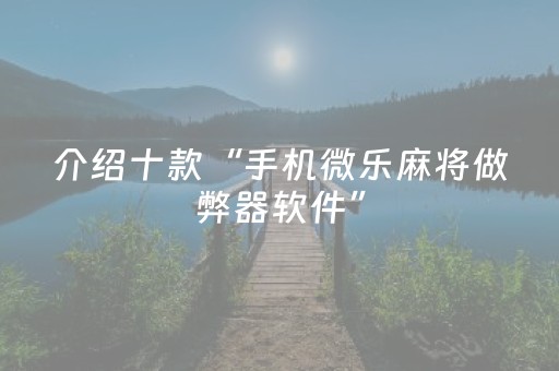 介绍十款“手机微乐麻将做弊器软件”（确实有插件吗)