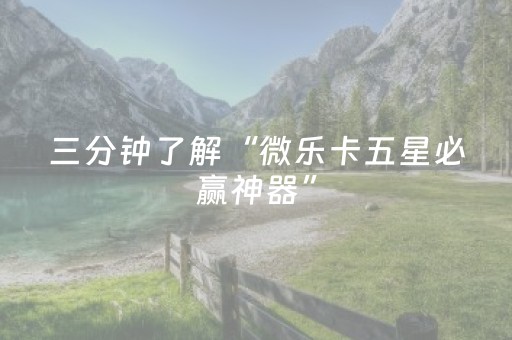 三分钟了解“微乐卡五星必赢神器”（辅助器插件)