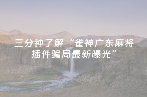 三分钟了解“雀神广东麻将插件骗局最新曝光”（发牌有什么规律吗)
