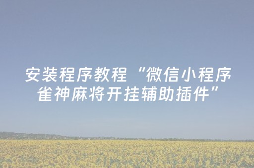 3分钟学会“微信微乐麻将如何拿好牌（专用辅牌神器免安装）