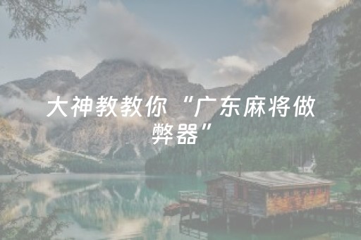 大神教教你“广东麻将做弊器”（辅助神器免费)