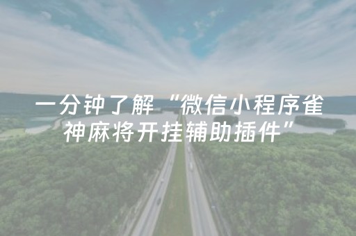 一分钟了解“微信小程序雀神麻将开挂辅助插件”（辅助器下载)