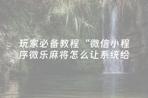 分享辅助“牵手跑得快小程序怎么拿好牌（助赢神器通用版）