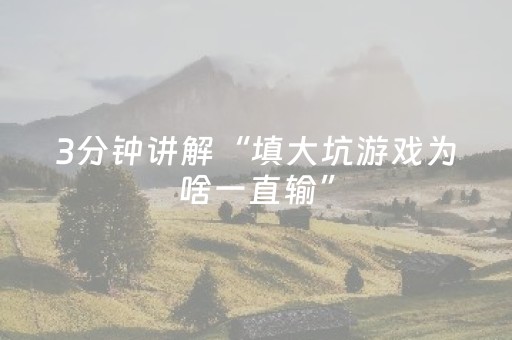 3分钟讲解“填大坑游戏为啥一直输”（辅助挂发牌规律)