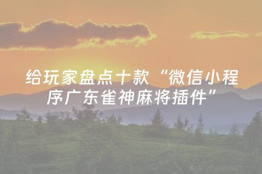 给玩家盘点十款“微信小程序广东雀神麻将插件”（输赢跟id号有关系吗)