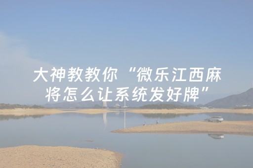 大神教教你“微乐江西麻将怎么让系统发好牌”（挂件神器)