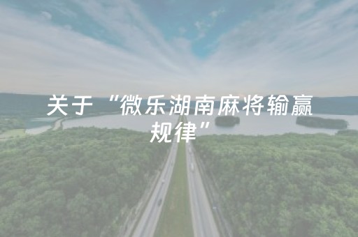 关于“微乐湖南麻将输赢规律”（开挂辅助插件)