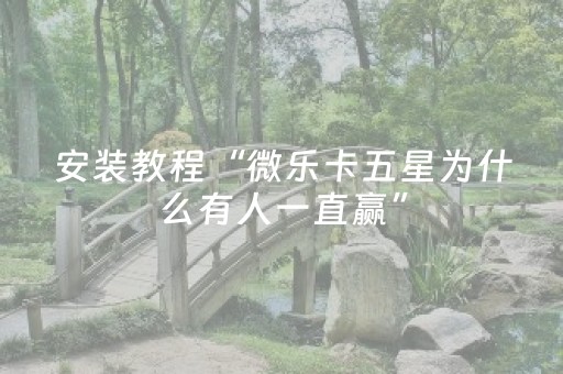 安装教程“微乐卡五星为什么有人一直赢”（神器通用版)