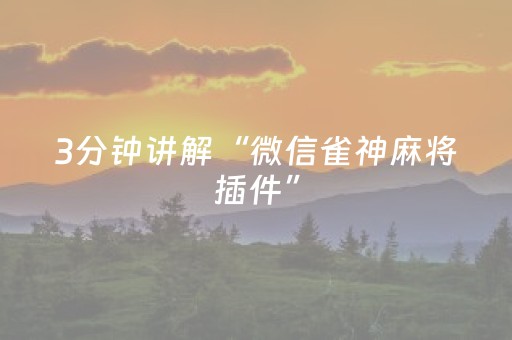 3分钟讲解“微信雀神麻将插件”（自建房怎么拿好牌)