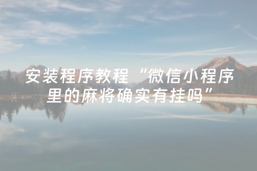 安装程序教程“微信小程序里的麻将确实有挂吗”（赢的技巧规律)