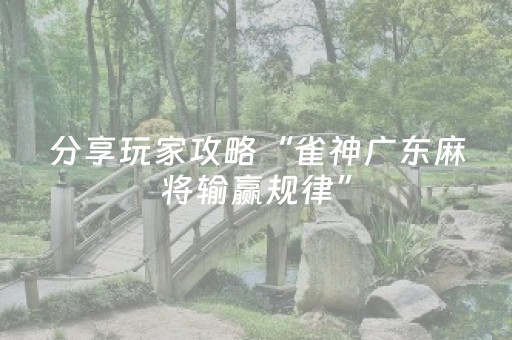 分享玩家攻略“雀神广东麻将输赢规律”（有什么诀窍)