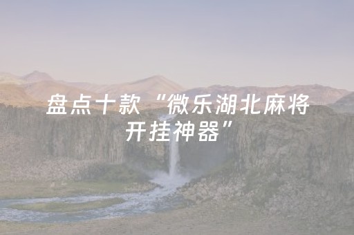 盘点十款“微乐湖北麻将开挂神器”（AI辅助胡牌规则)