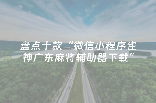 盘点十款“微信小程序雀神广东麻将辅助器下载”（开挂辅助器脚本)