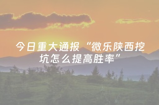 今日重大通报“微乐陕西挖坑怎么提高胜率”（充值会提高胜率么)