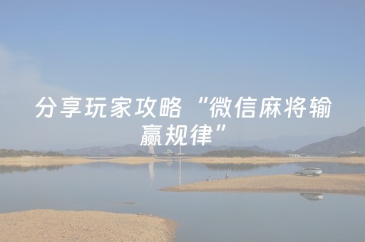 分享玩家攻略“微信麻将输赢规律”（怎么让系统给你发好牌)
