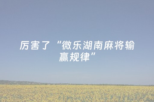 厉害了“微乐湖南麻将输赢规律”（怎么能让牌好一点)