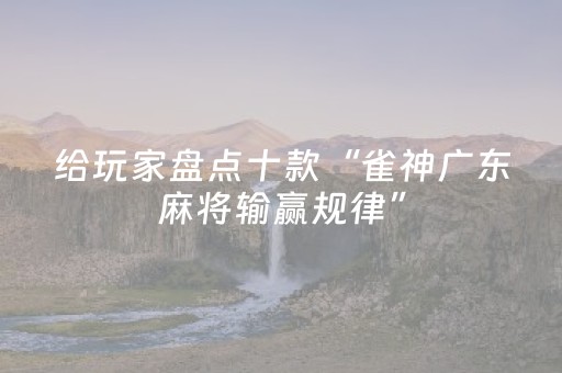 给玩家盘点十款“雀神广东麻将输赢规律”（神器通用版)