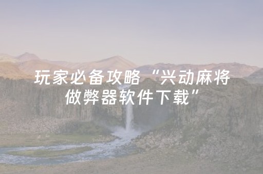 玩家必备攻略“兴动麻将做弊器软件下载”（充会员胜率高)