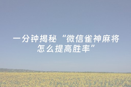 终于发现了“微乐麻将系统出牌规律（助赢神器通用版）