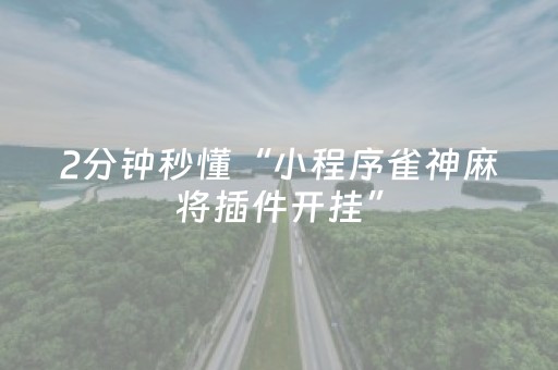 2分钟秒懂“小程序雀神麻将插件开挂”（提高胜率软件)