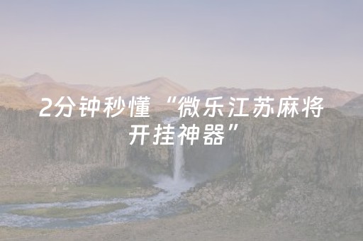2分钟秒懂“微乐江苏麻将开挂神器”（规律确实有挂)