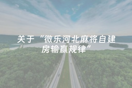 关于“微乐河北麻将自建房输赢规律”（如何让系统发好牌)
