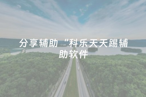 分享辅助“科乐天天踢辅助软件（专用辅牌神器免安装）