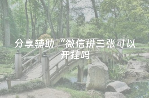 分享辅助“微信拼三张可以开挂吗（专用辅牌神器免安装）