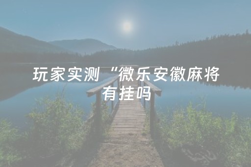 玩家实测“微乐安徽麻将有挂吗（助赢神器通用版）