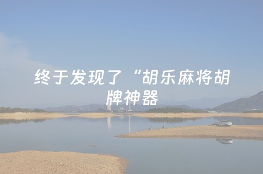 终于发现了“胡乐麻将胡牌神器（助赢神器通用版）