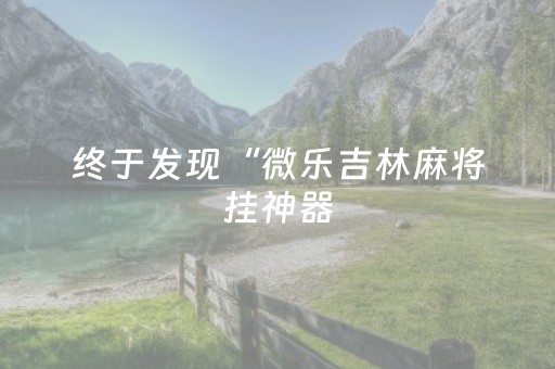 终于发现“微乐吉林麻将挂神器（专用辅牌神器免安装）
