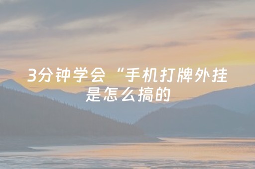 3分钟学会“手机打牌外挂是怎么搞的（助赢神器通用版）