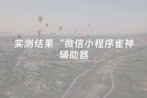 实测结果“微信小程序雀神辅助器（专用辅牌神器免安装）