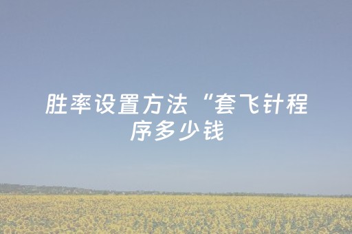 胜率设置方法“套飞针程序多少钱（专用辅牌神器免安装）