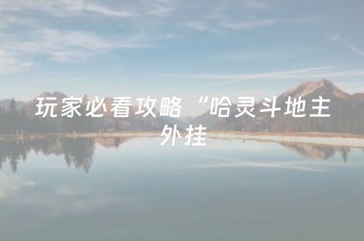玩家必看攻略“哈灵斗地主外挂（助赢神器通用版）