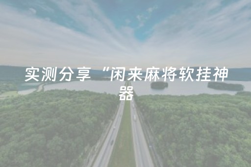 实测分享“闲来麻将软挂神器（助赢神器通用版）