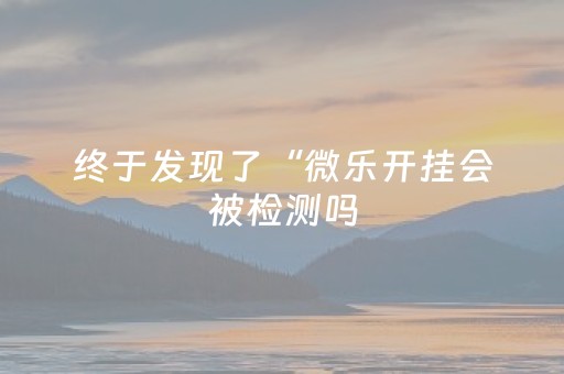 终于发现了“微乐开挂会被检测吗（专用辅牌神器免安装）