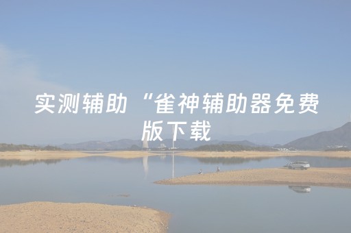 实测辅助“雀神辅助器免费版下载（助赢神器通用版）