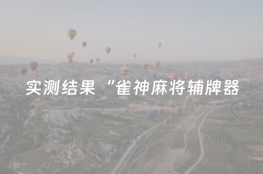 实测结果“雀神麻将辅牌器（助赢神器通用版）