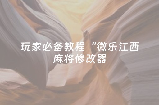 玩家必备教程“微乐江西麻将修改器（助赢神器通用版）
