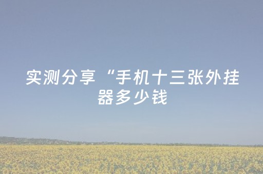 实测分享“手机十三张外挂器多少钱（专用辅牌神器免安装）