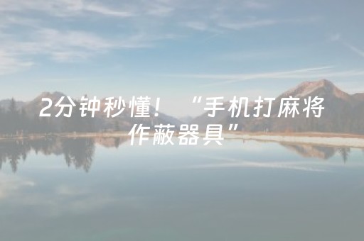 2分钟秒懂！“手机打麻将作蔽器具”（详细开挂教程）-哔哩哔哩
