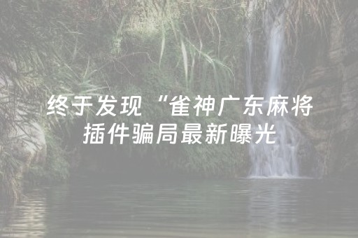 终于发现“雀神广东麻将插件骗局最新曝光（助赢神器通用版）