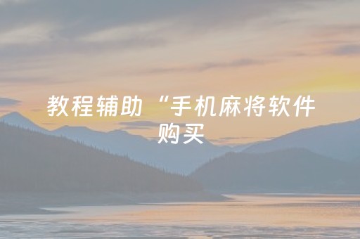 教程辅助“手机麻将软件购买（专用辅牌神器免安装）