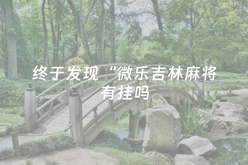 终于发现“微乐吉林麻将有挂吗（专用辅牌神器免安装）