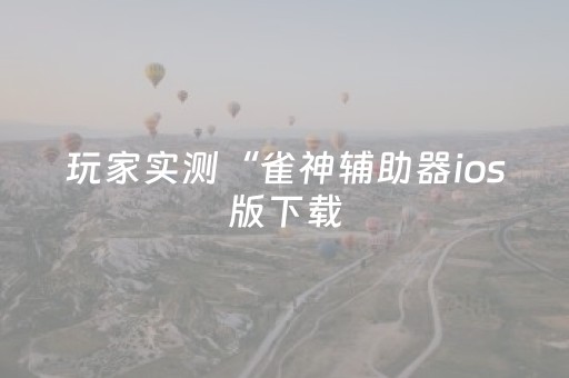 玩家实测“雀神辅助器ios版下载（助赢神器通用版）