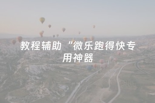 教程辅助“微乐跑得快专用神器（助赢神器通用版）