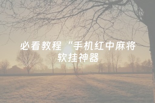 必看教程“手机红中麻将软挂神器（助赢神器通用版）