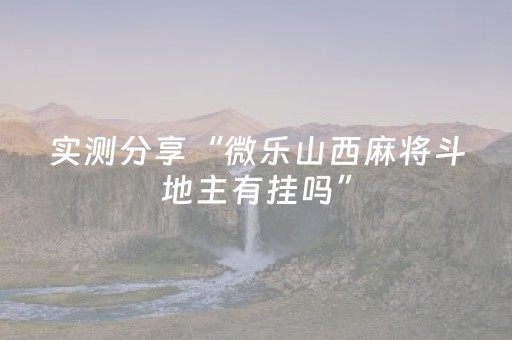 实测分享“微乐山西麻将斗地主有挂吗”（详细辅助教程）-哔哩哔哩