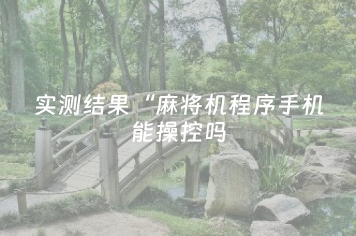 实测结果“麻将机程序手机能操控吗（助赢神器通用版）